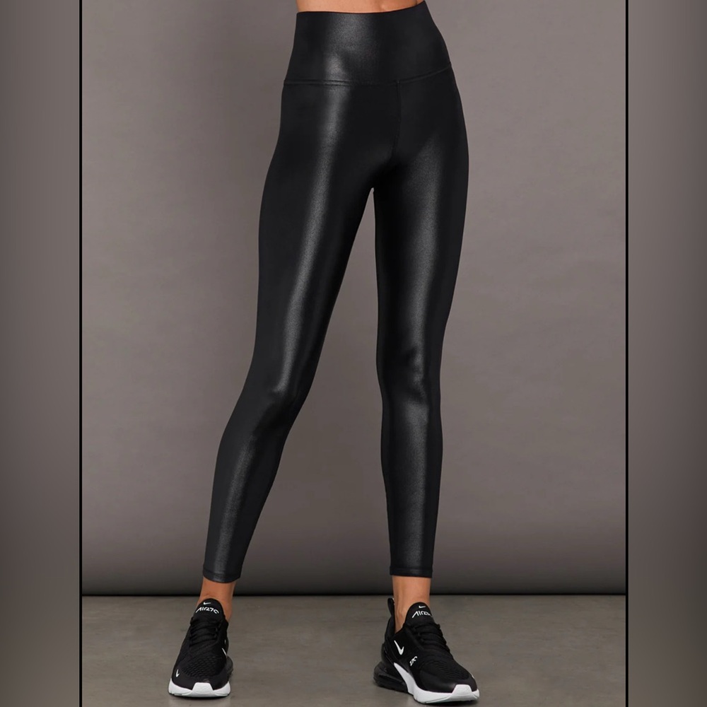 Carbon38 Glossy Black Leggings  (B4)